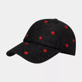 Embroidered Heart Denim Baseball Cap