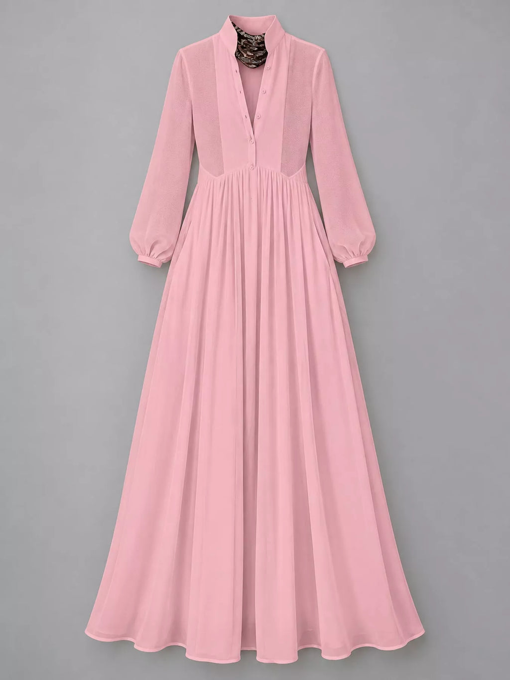 Full Size Long-Sleeve Button Front Maxi Dress Plus Size