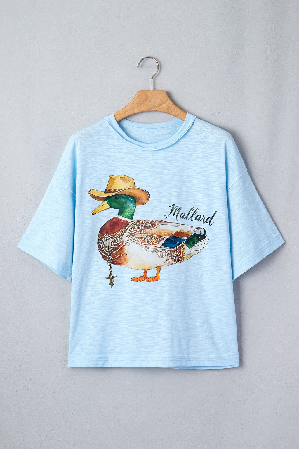 Mist Blue Western Mallard Oversized Tee