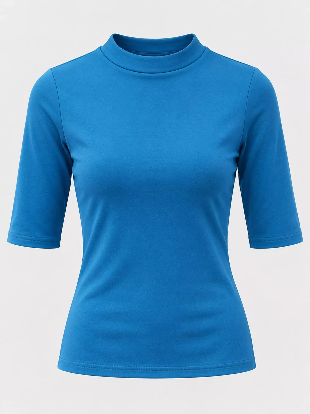 Full Size Mock Neck Half Sleeve T-Shirt Plus Size