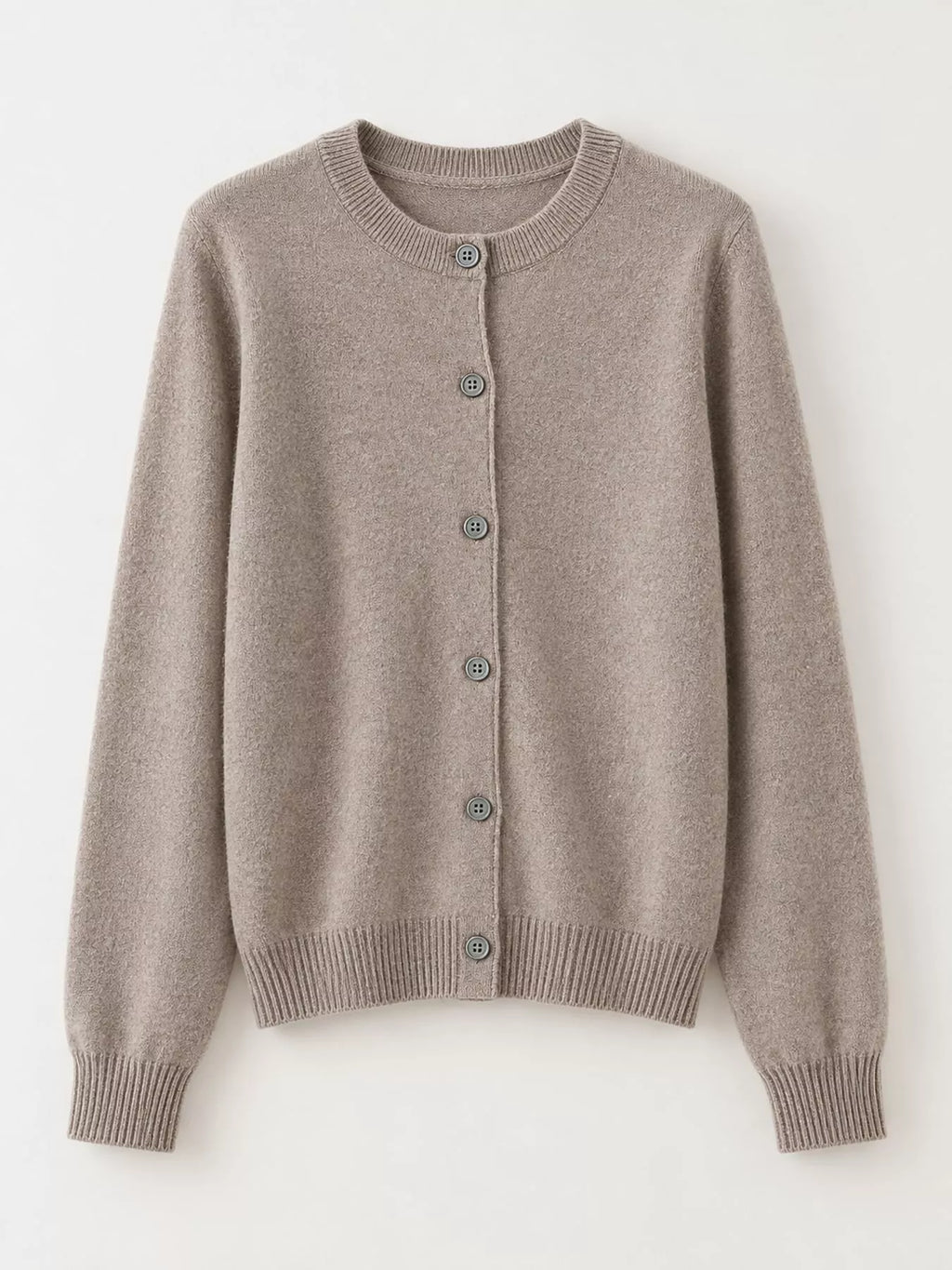 Crew Neck Button-Down Cardigan