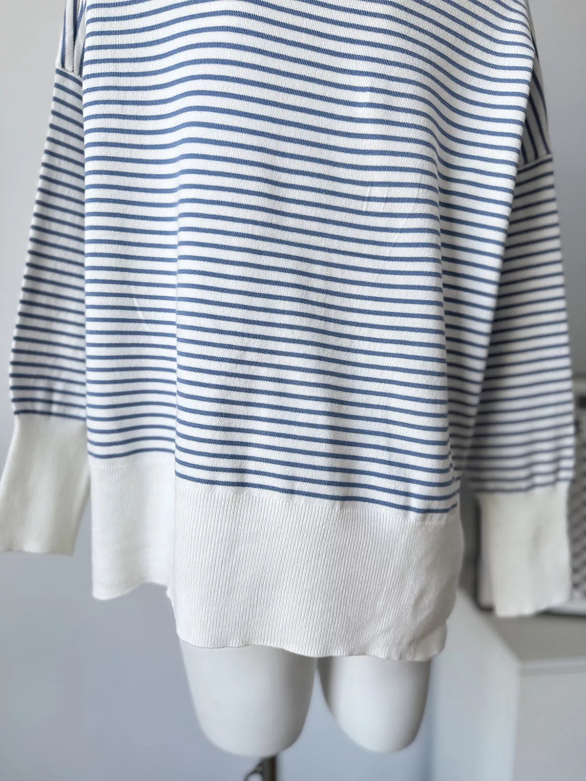 Striped Round Neck Knit Top