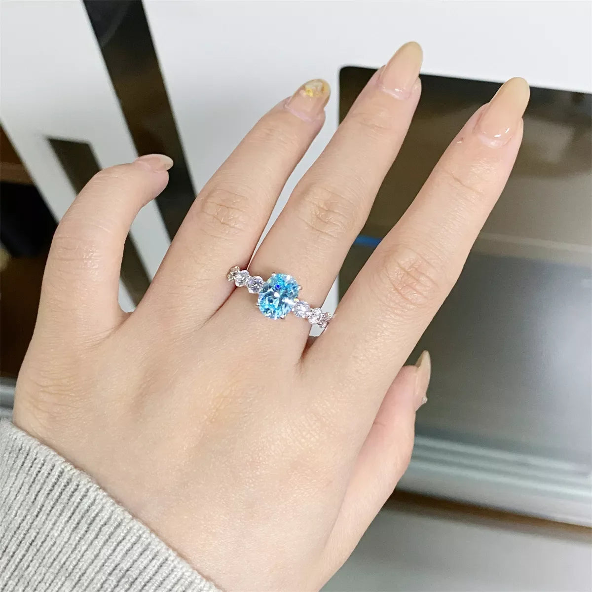 925 Sterling Silver Oval Ring
