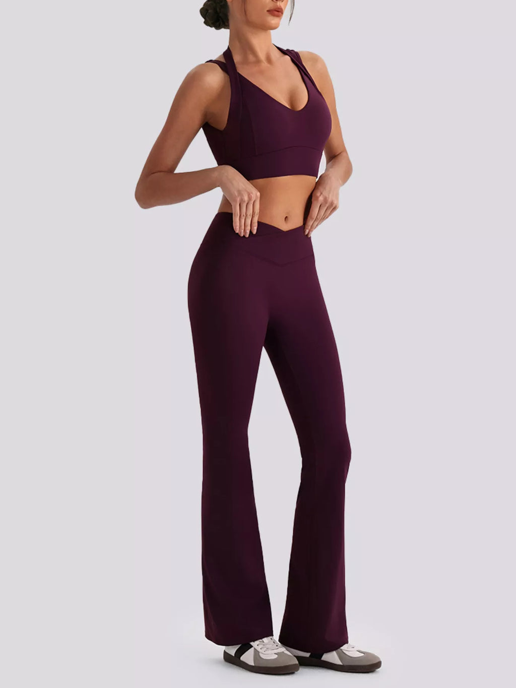Seamless Criss-Cross V-Neck Tank and Leggings Active Set