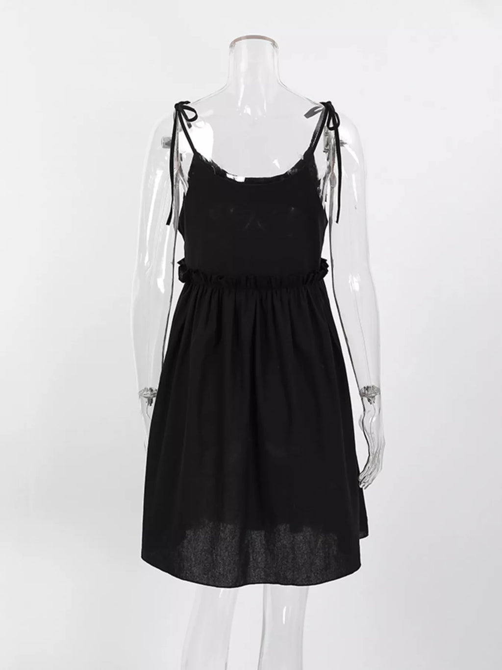 Frill Tie Shoulder Mini Dress