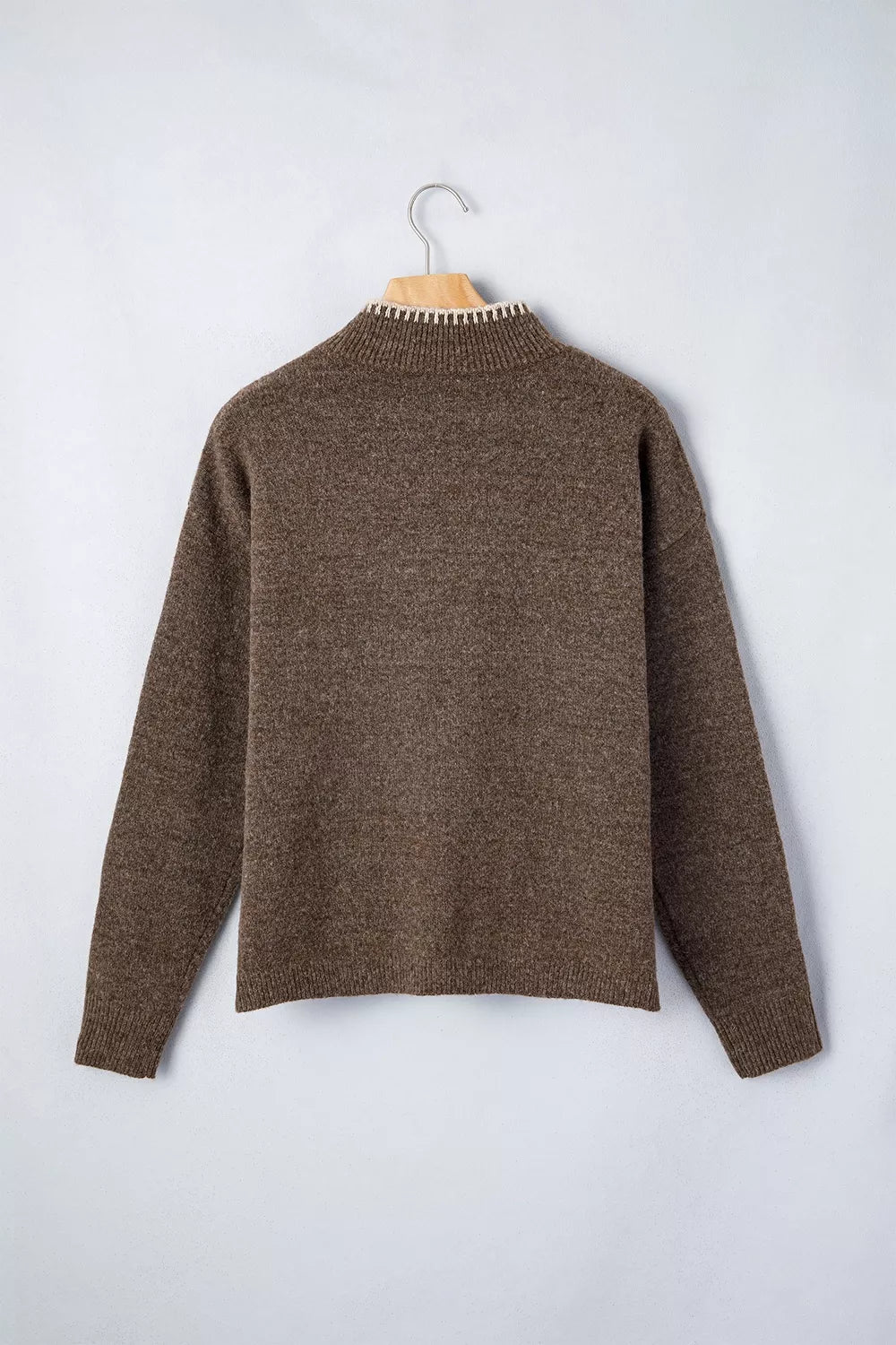 Floral Mock Neck Long Sleeve Sweater