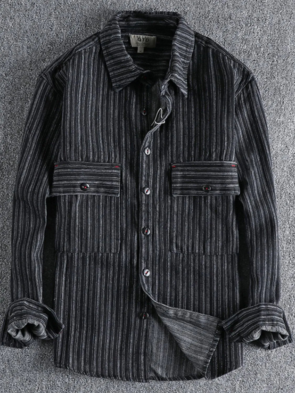 Men's Striped Button Down Denim Shirt