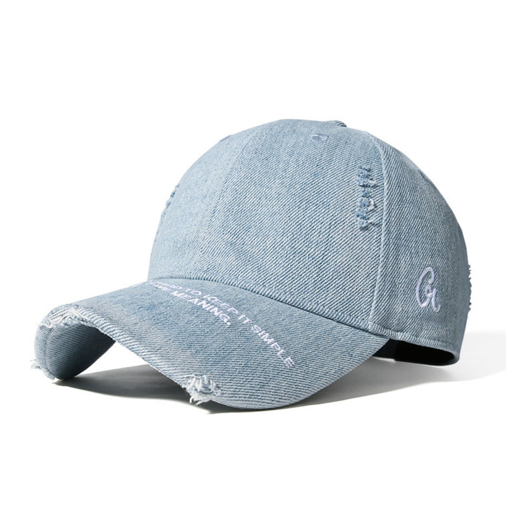 Distressed Denim Baseball Cap
