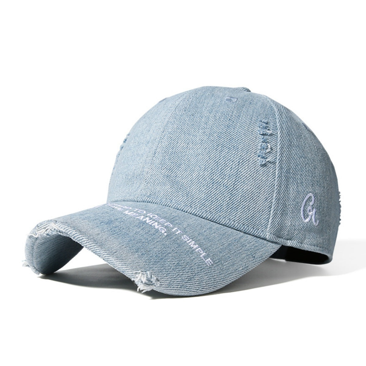 Distressed Denim Baseball Cap