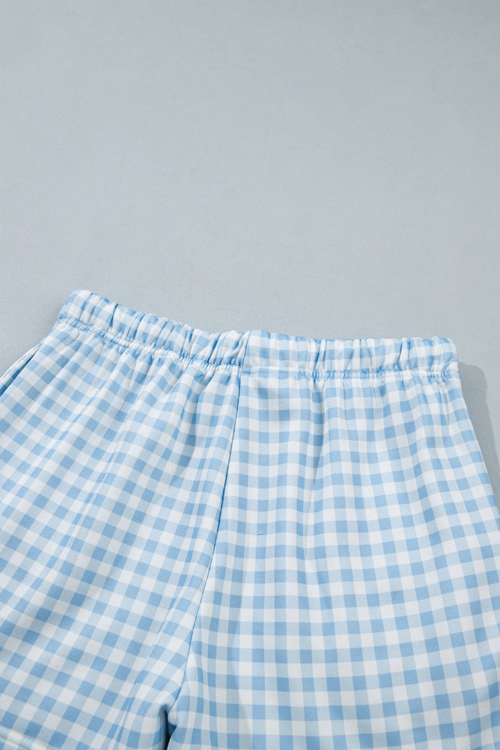 Pink Plaid Baggy Pullover Drawstring Casual Shorts 2pcs Outfit