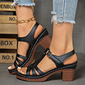 Buckle Strap Block Heel Sandals