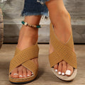 Criss-Cross Comfort Wedge Sandals