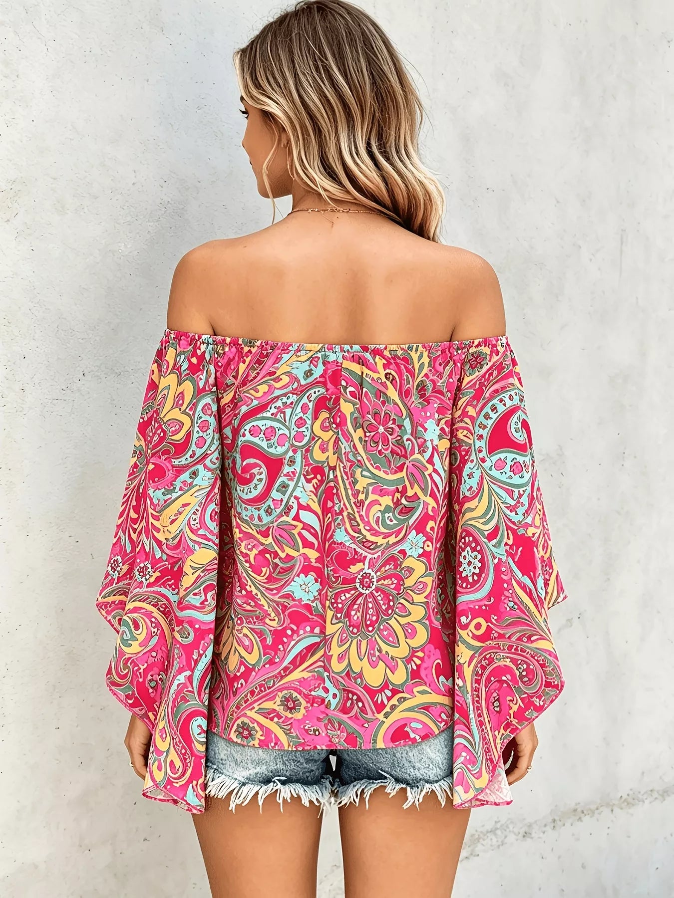 Printed Off Shoulder Blouse
