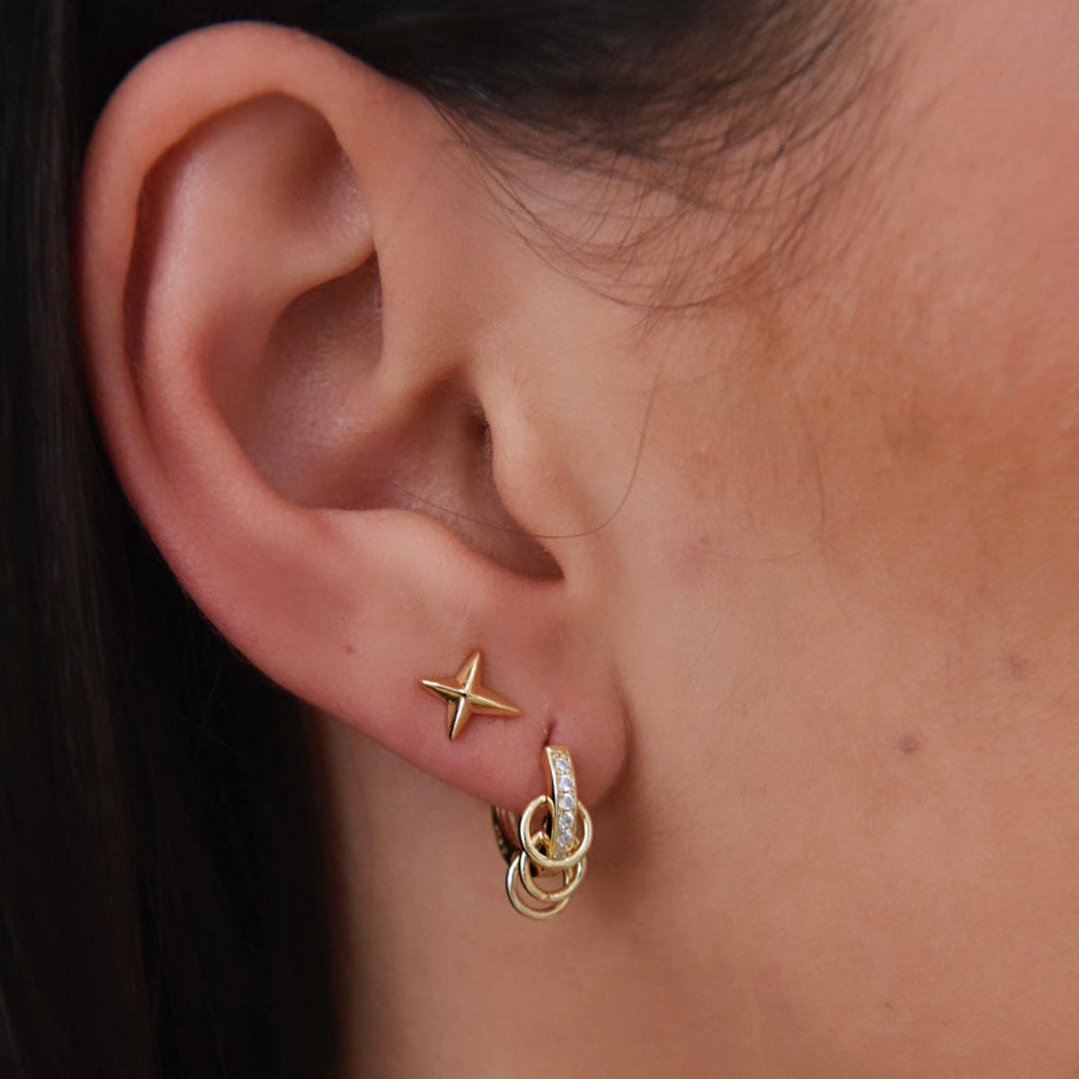 Triple Circle Drop Earrings