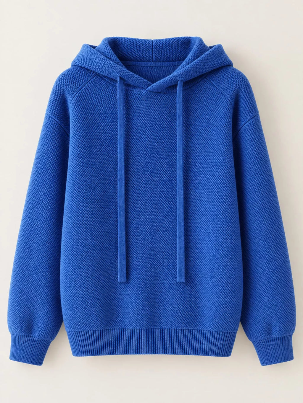 Drawstring Long Sleeve Hooded Knit Sweater