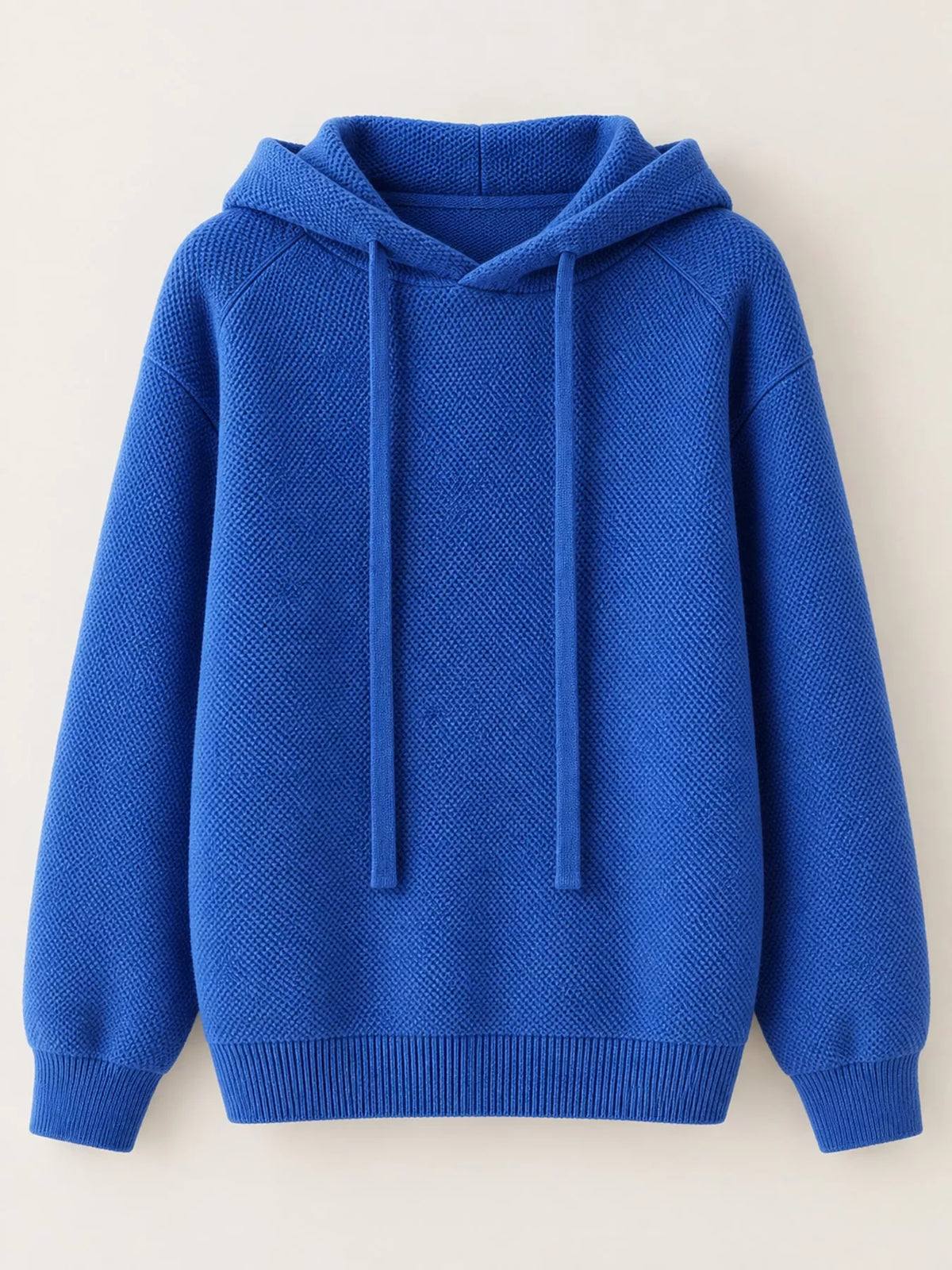 Drawstring Long Sleeve Hooded Knit Sweater