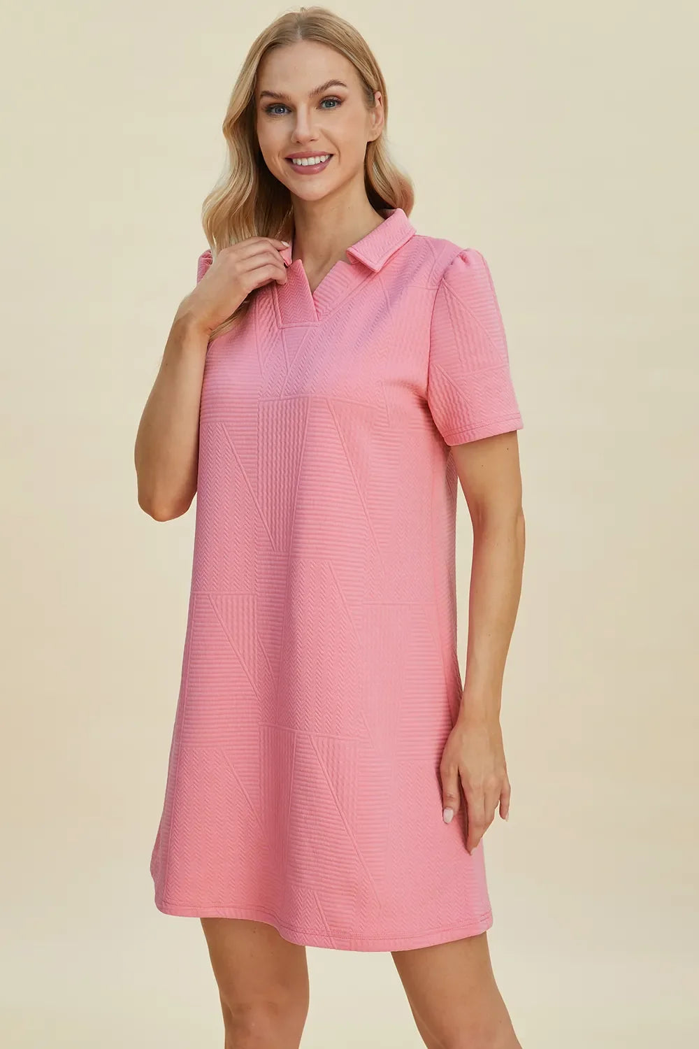 Texture Short Sleeve Dress