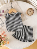 Children's Striped Tank and Shorts Set