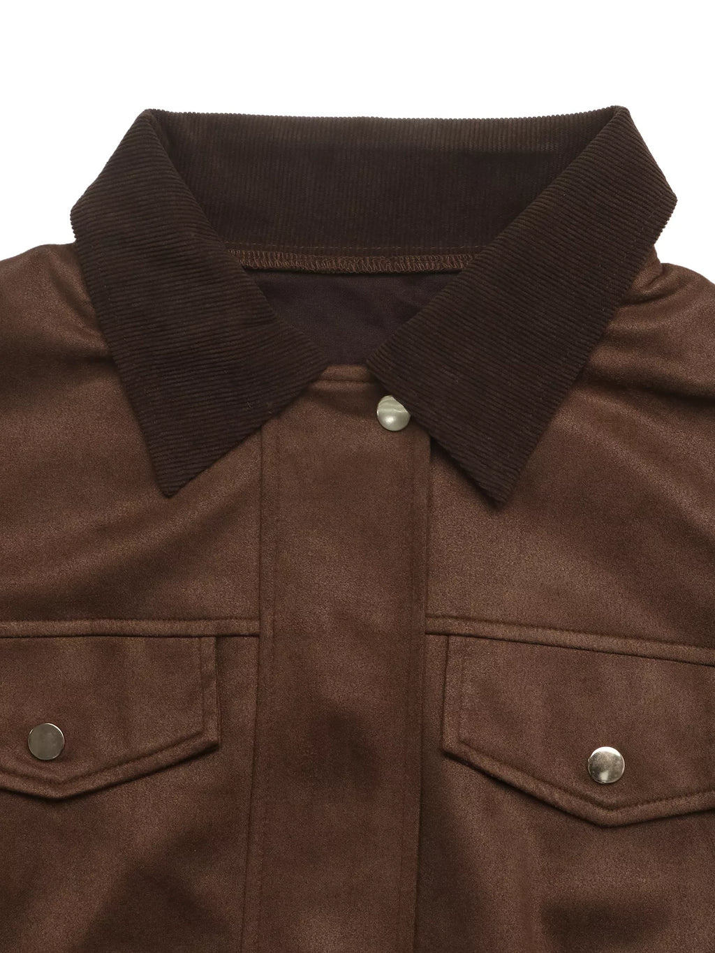 Corduroy Collar Zip-Up Jacket