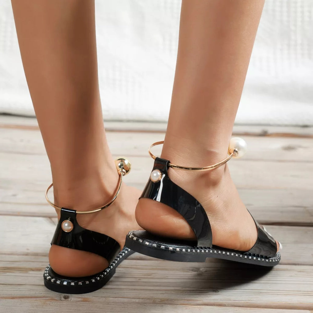 Pearl Ankle Cuff Sandals