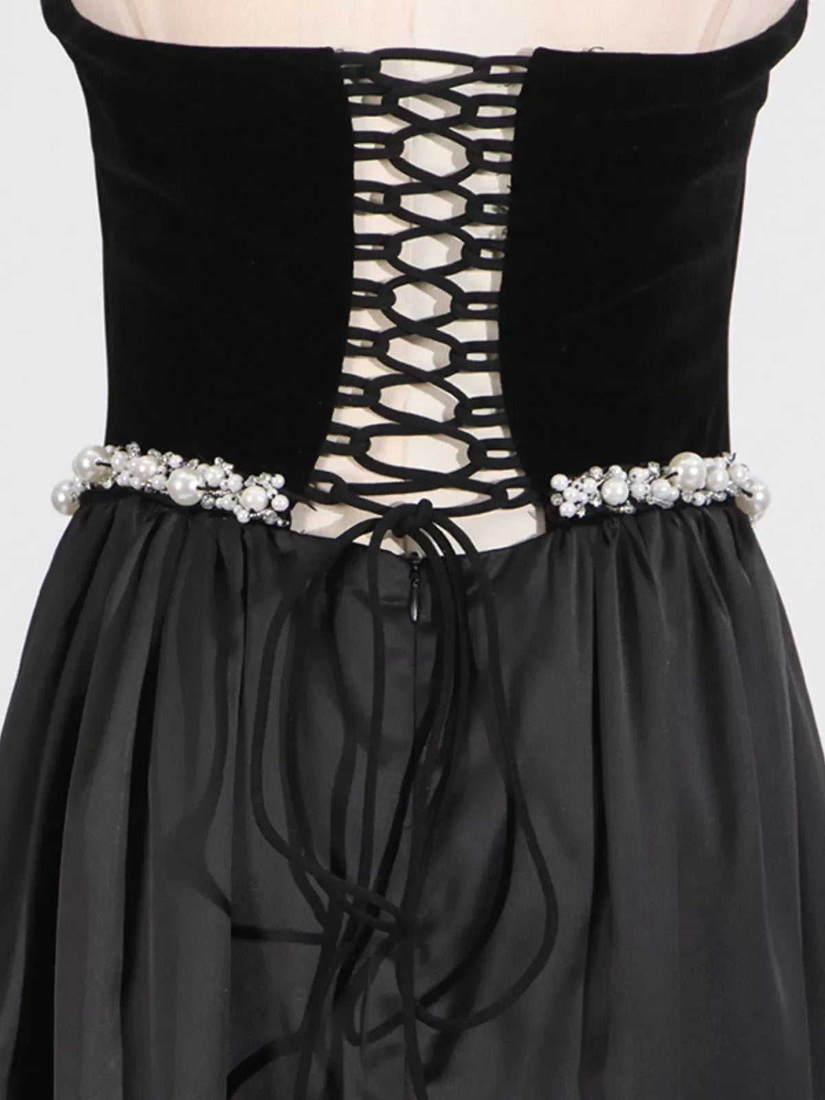 Lace Up Back Tube Maxi Dress