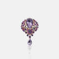 Alloy Rhinestone Teardrop Statement Brooch