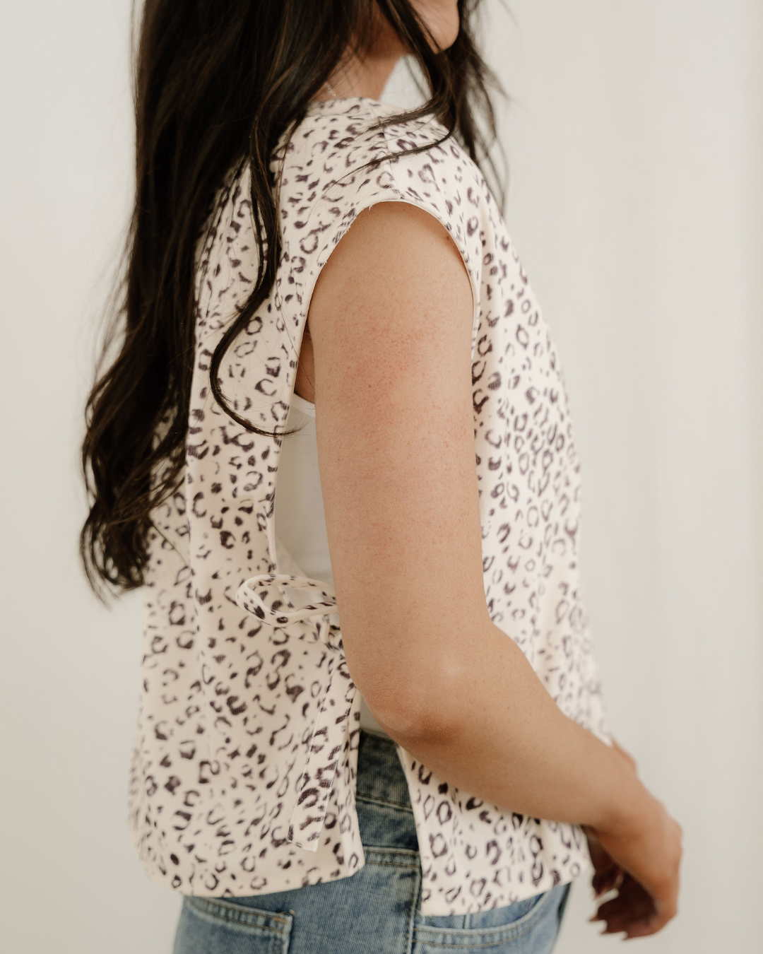 Lola Knot Side Leopard Print Vest