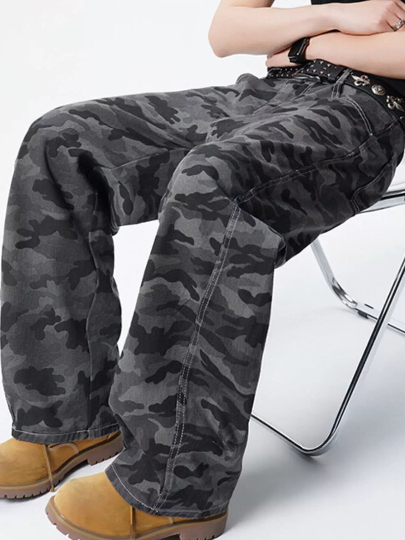 Men's Full Size Loose Fit Camouflage Cargo Pants Plus Size