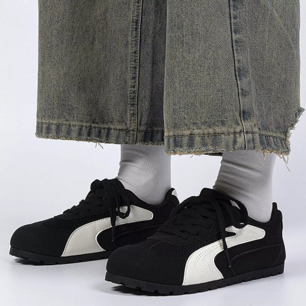 Contrast Lace Up Casual Sneakers