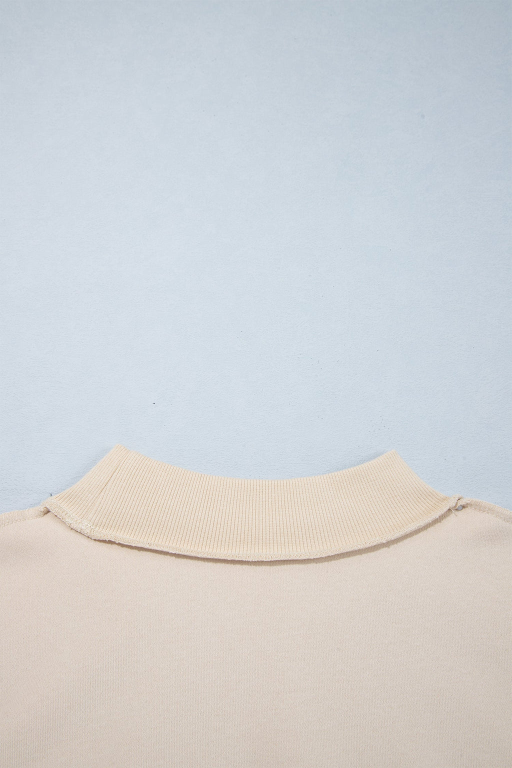 Beige CHRIST IS KING Embroidery High Neck Baggy Sweatshirt