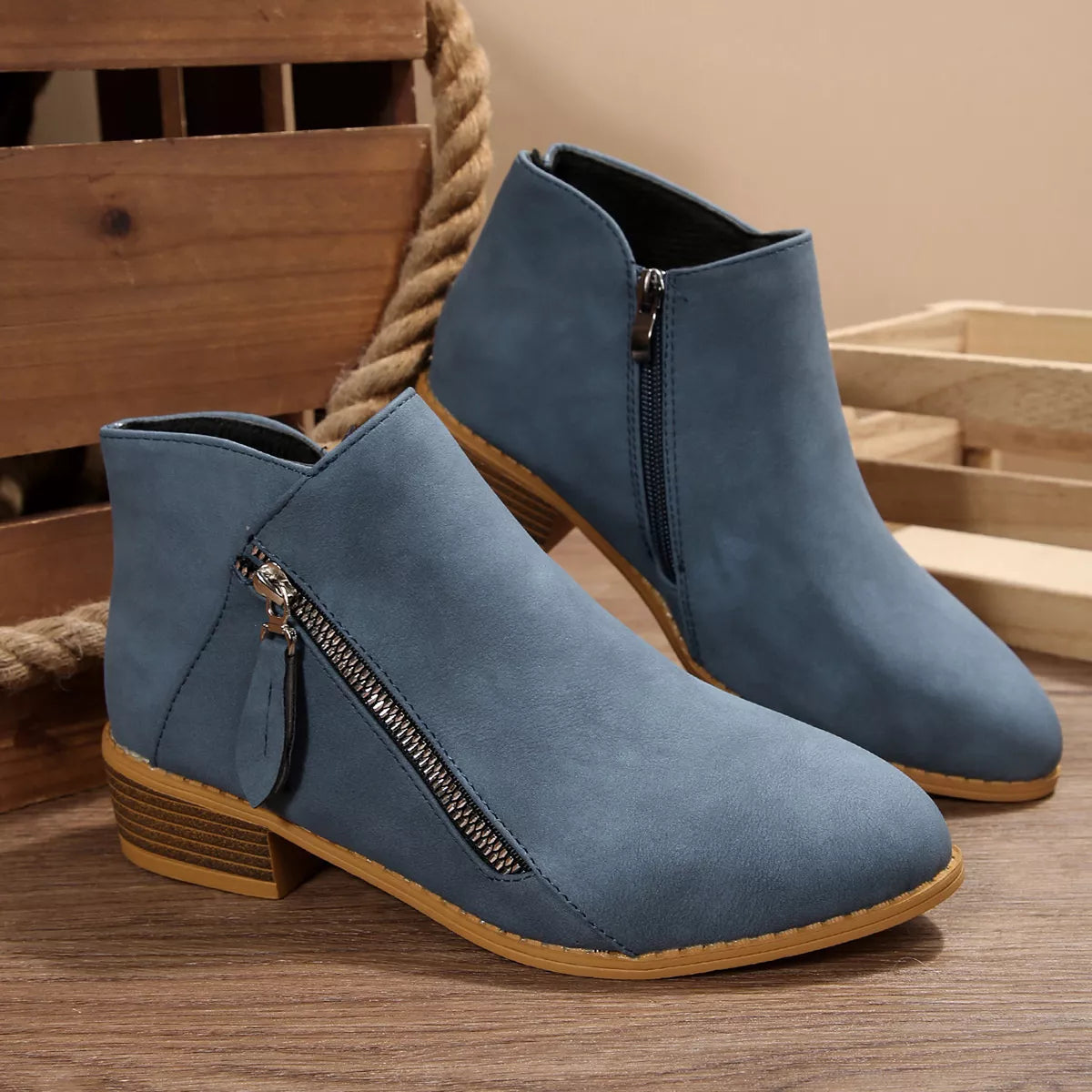 Block Heels Ankle Boots