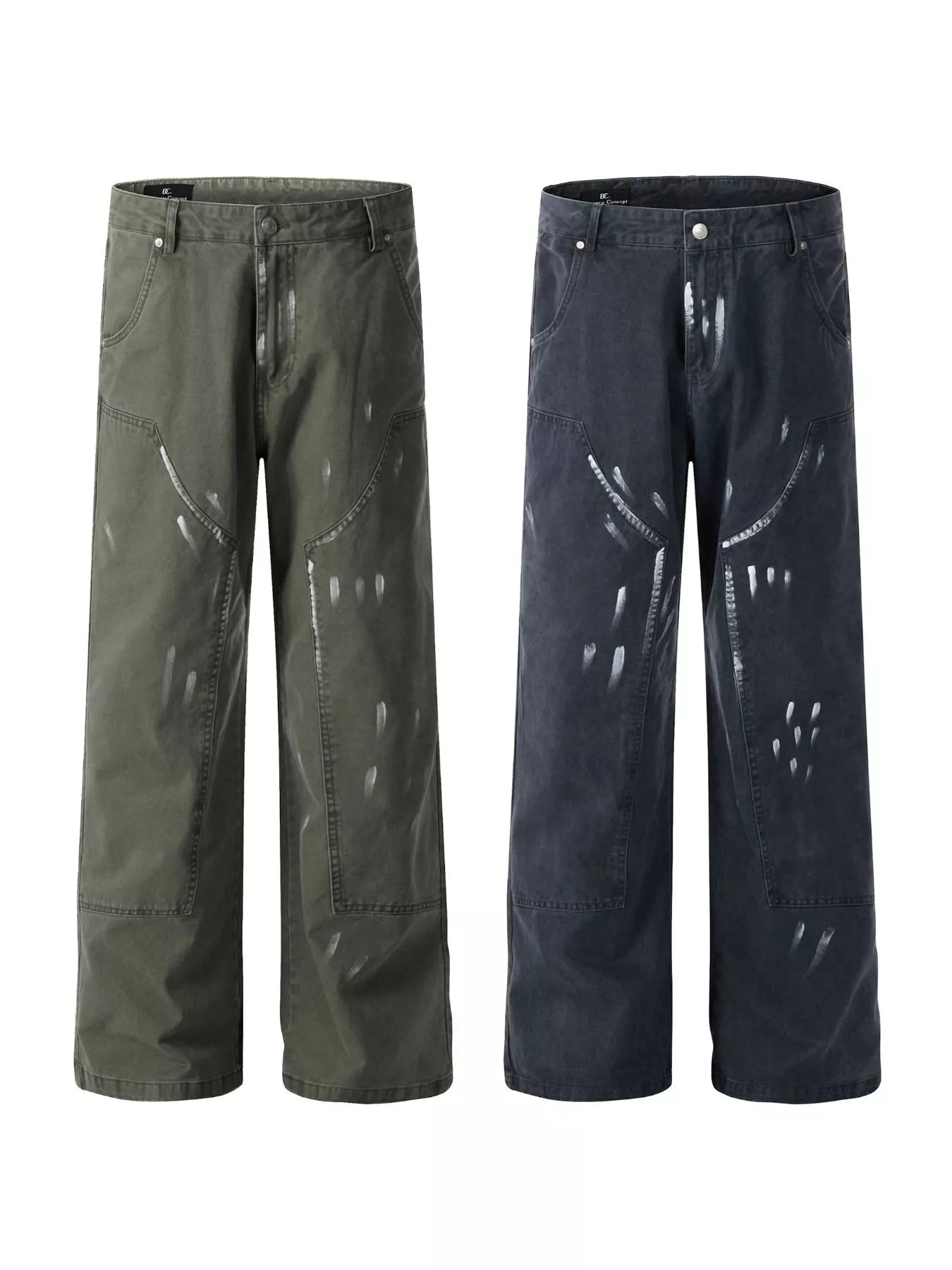 Men's Paint Splatter Wide-Leg Pants