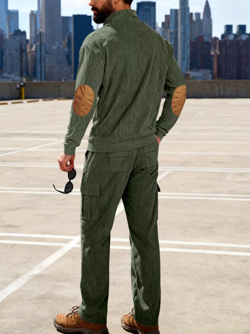 Men's Full Size Casual Button Detail Top and Pants Set Plus Size