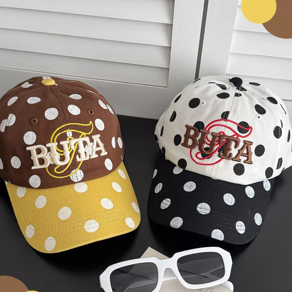 Polka Dot Embroidered Baseball Cap