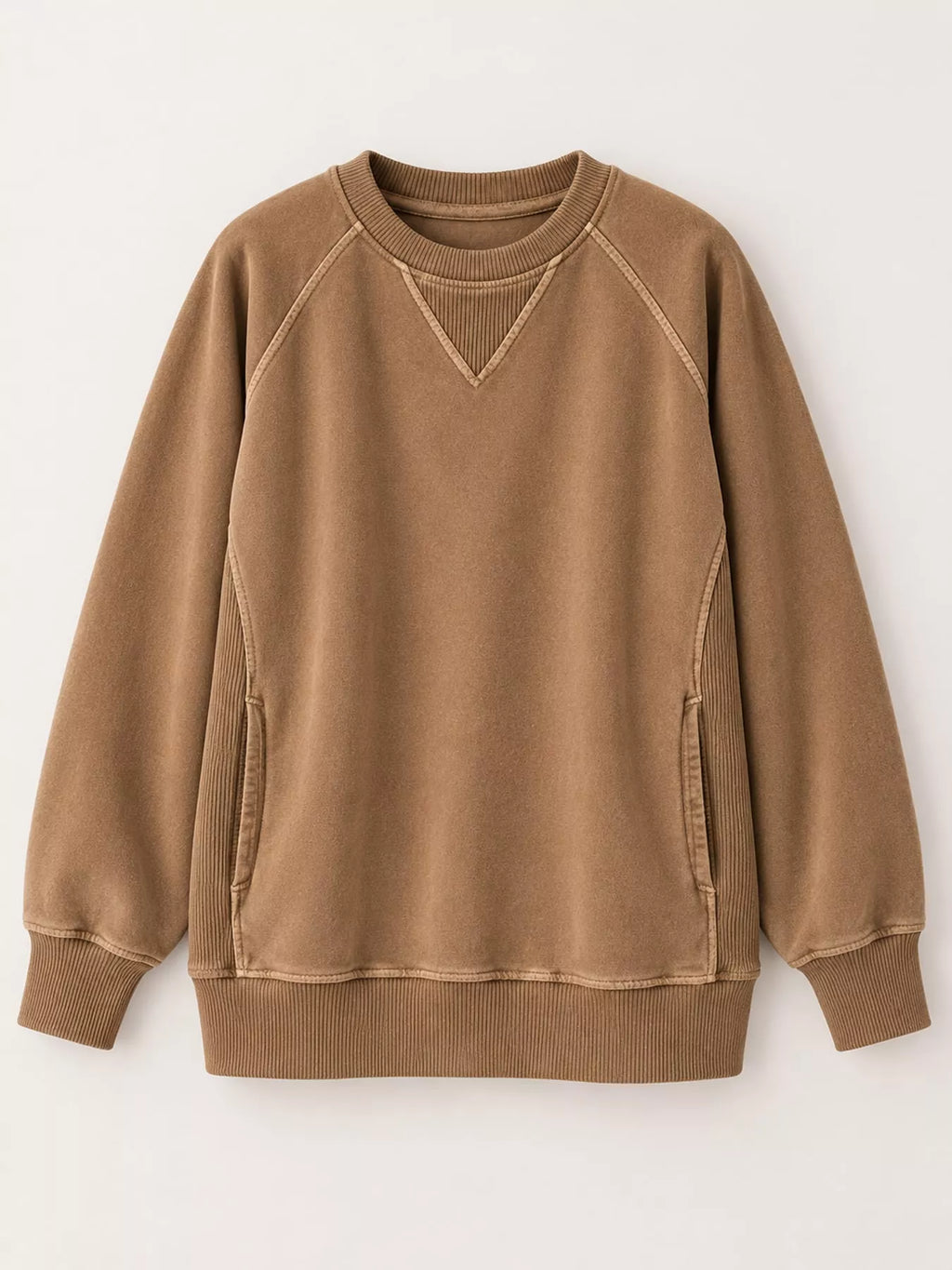 Crew Neck Raglan Sleeve Sweatshirt