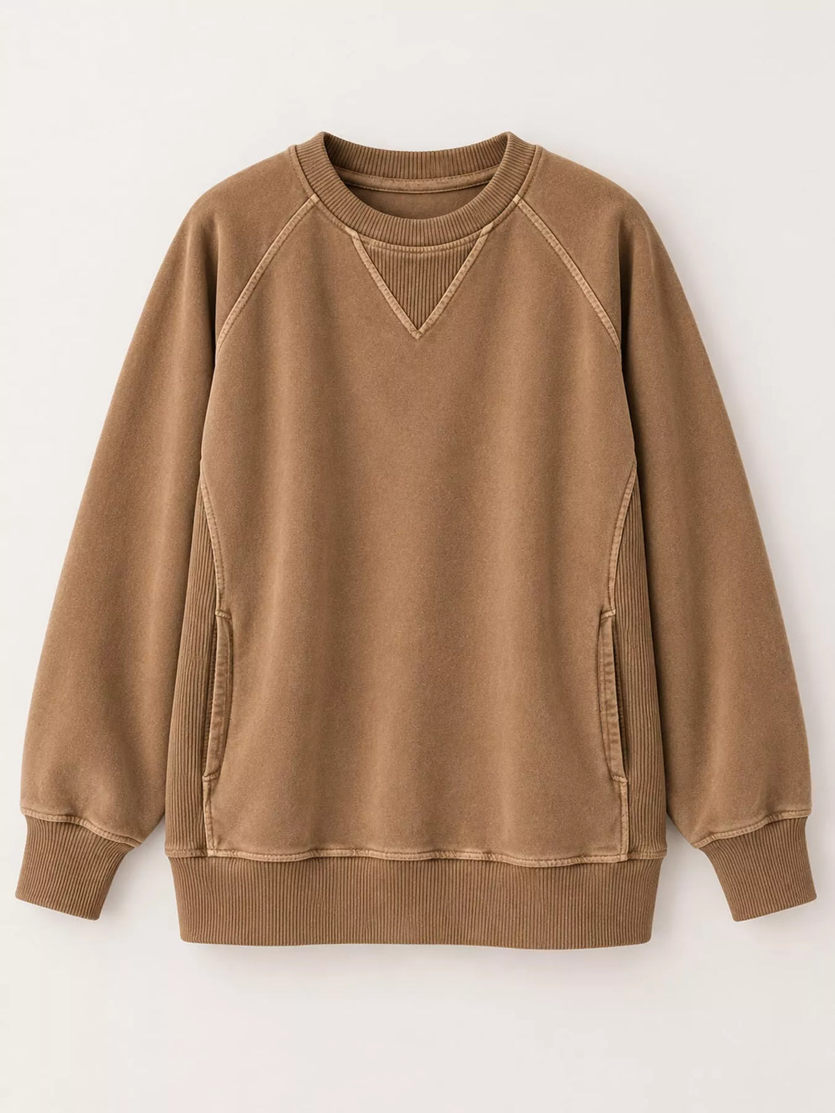 Crew Neck Raglan Sleeve Sweatshirt