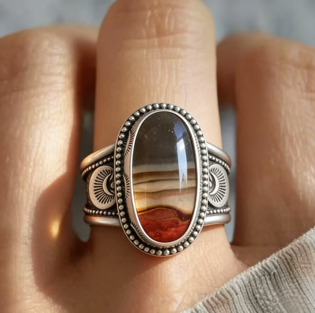 Zihua Cross-Border European And American Style Women's Ring, Simple Retro Bohemian Street Design, Unique Fashion Ring