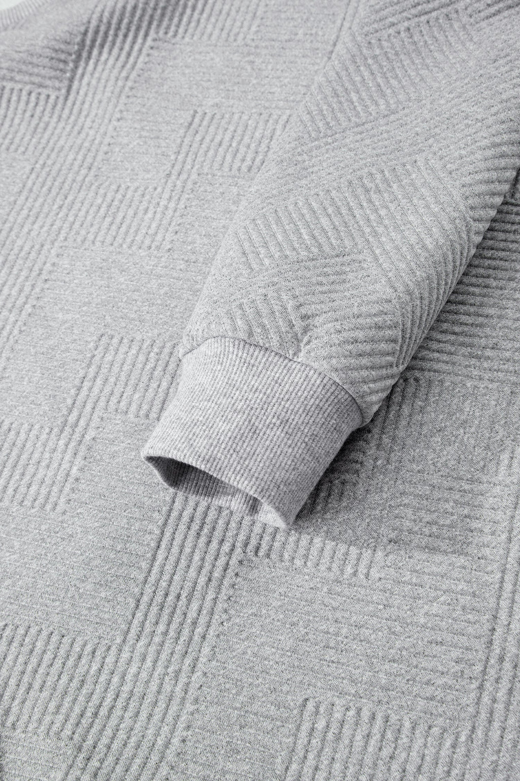 Textured Half-Zip Long Sleeve Sweatshirt