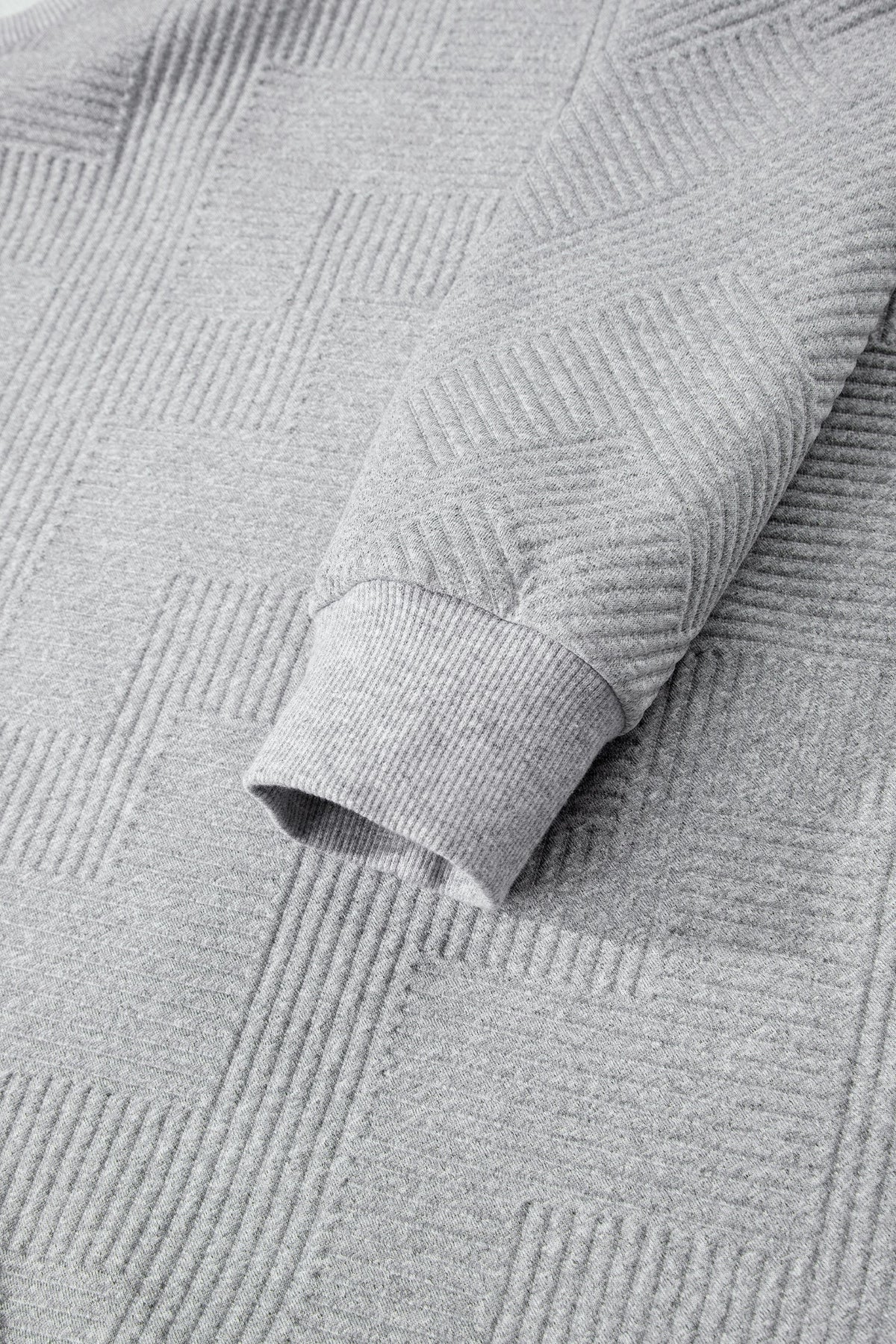 Textured Half-Zip Long Sleeve Sweatshirt