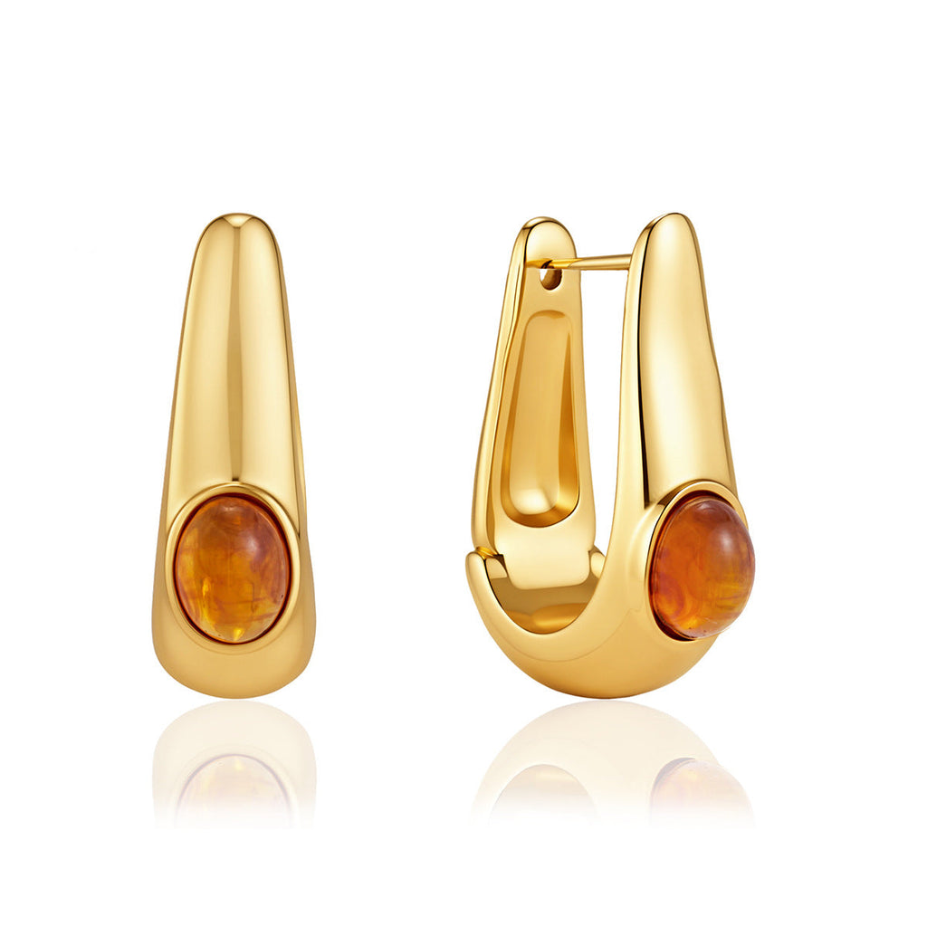 Teardrop Resin Huggie Earrings Collection