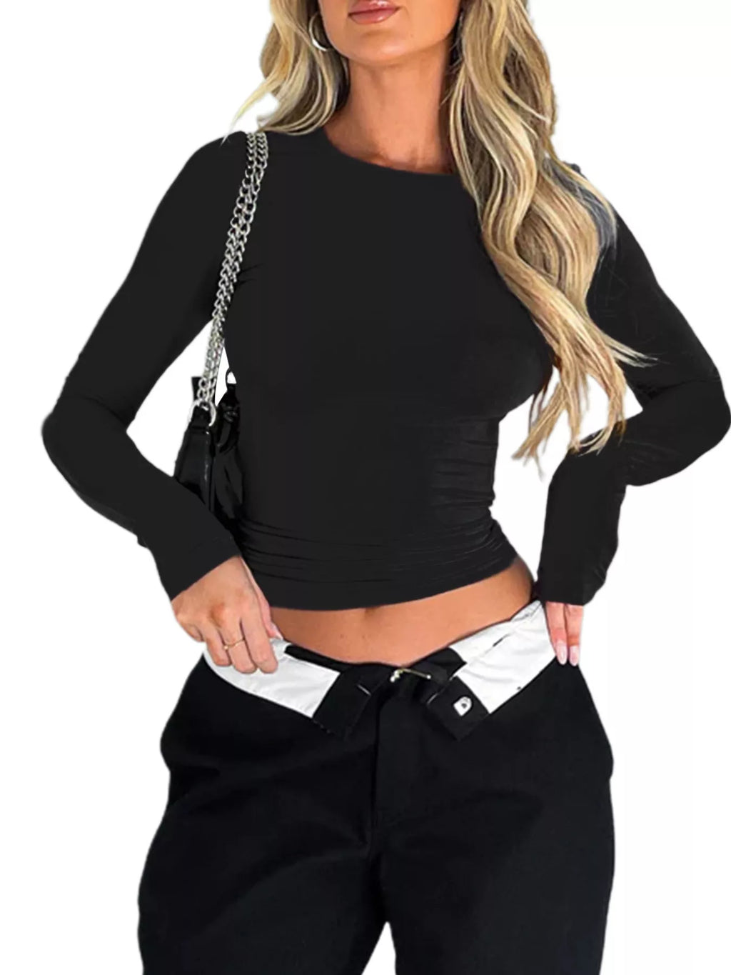Ruched Long Sleeve T-Shirt