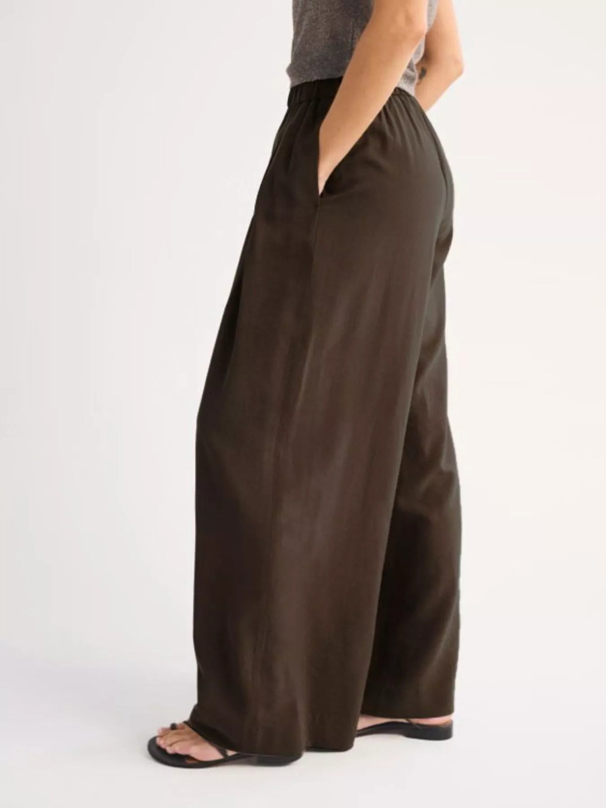Elastic Waist Relaxed Fit Pants