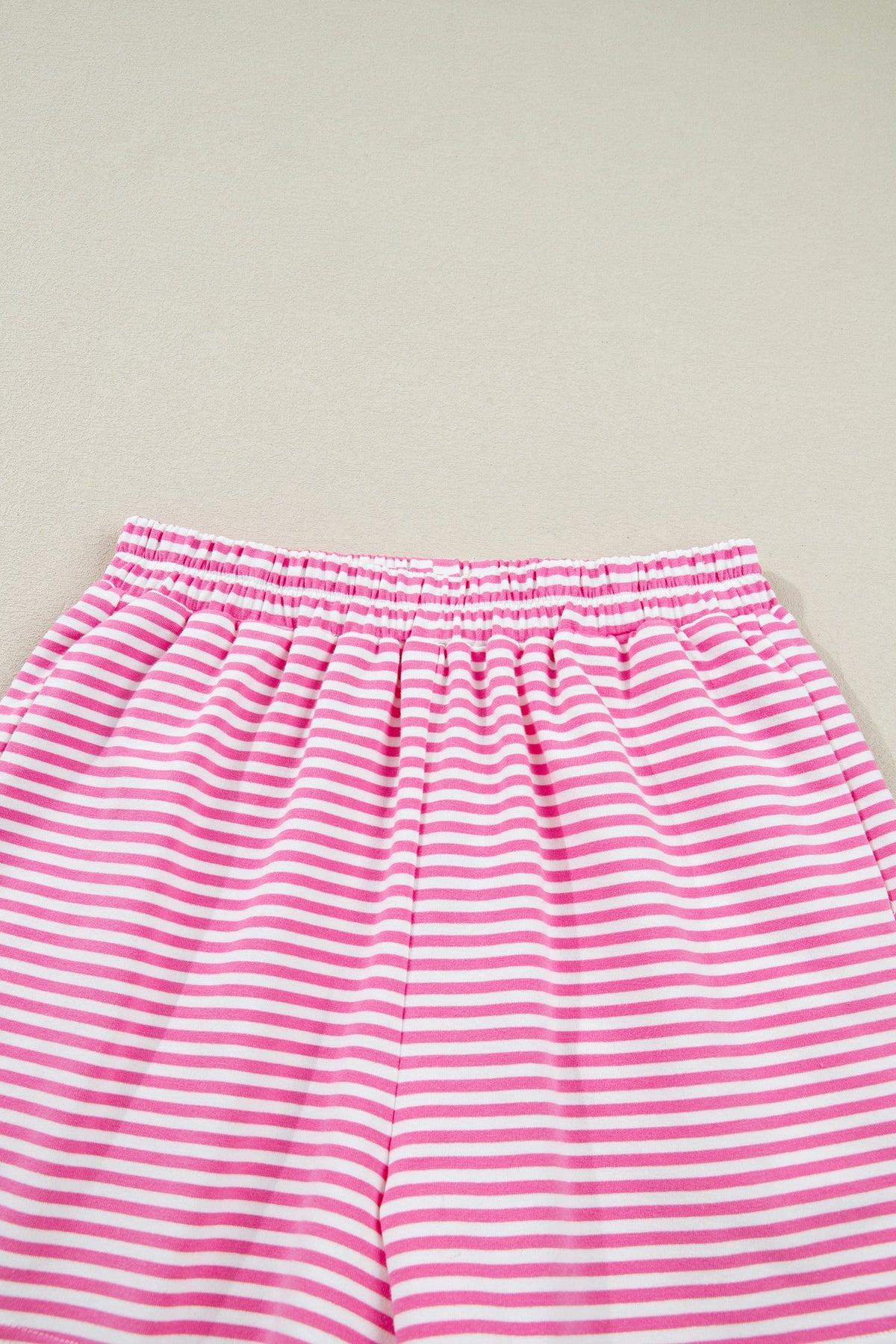 Stripe Oversize Mock Neck Sweatshirt & Shorts Set