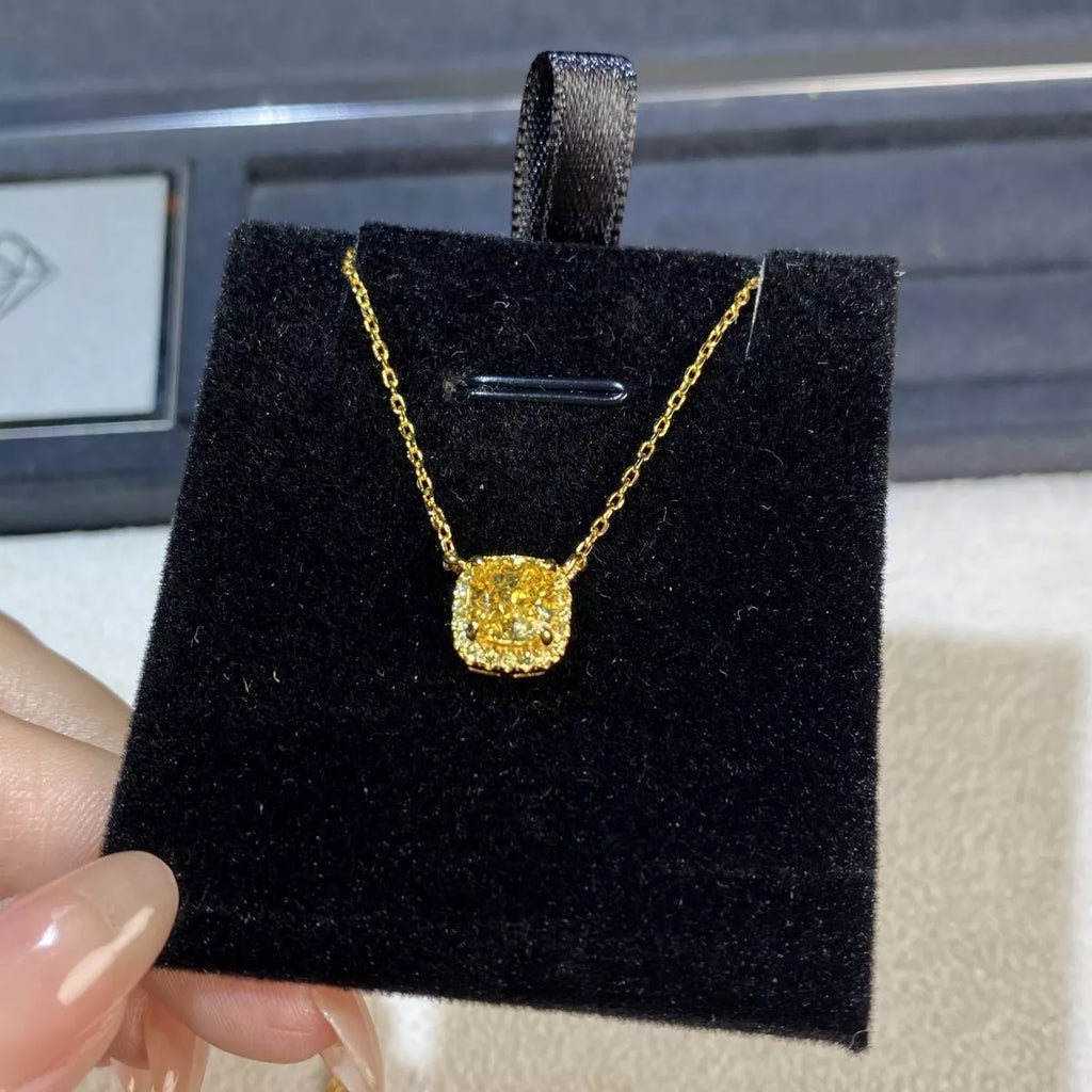 18K Gold-Plated Square Pendant Necklace