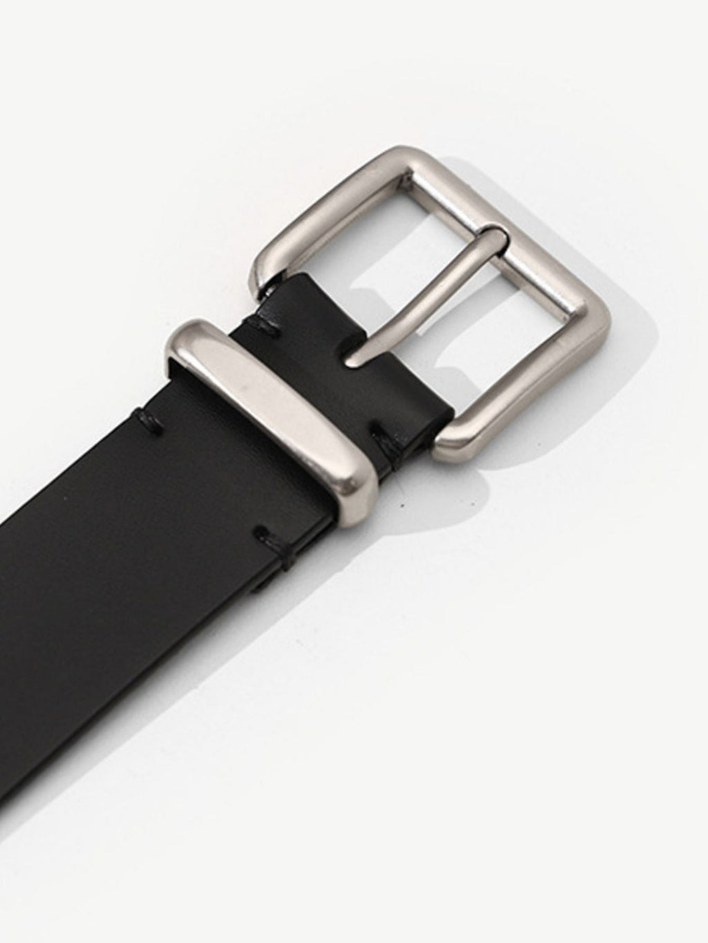 Classic Leather Belt with Buckle