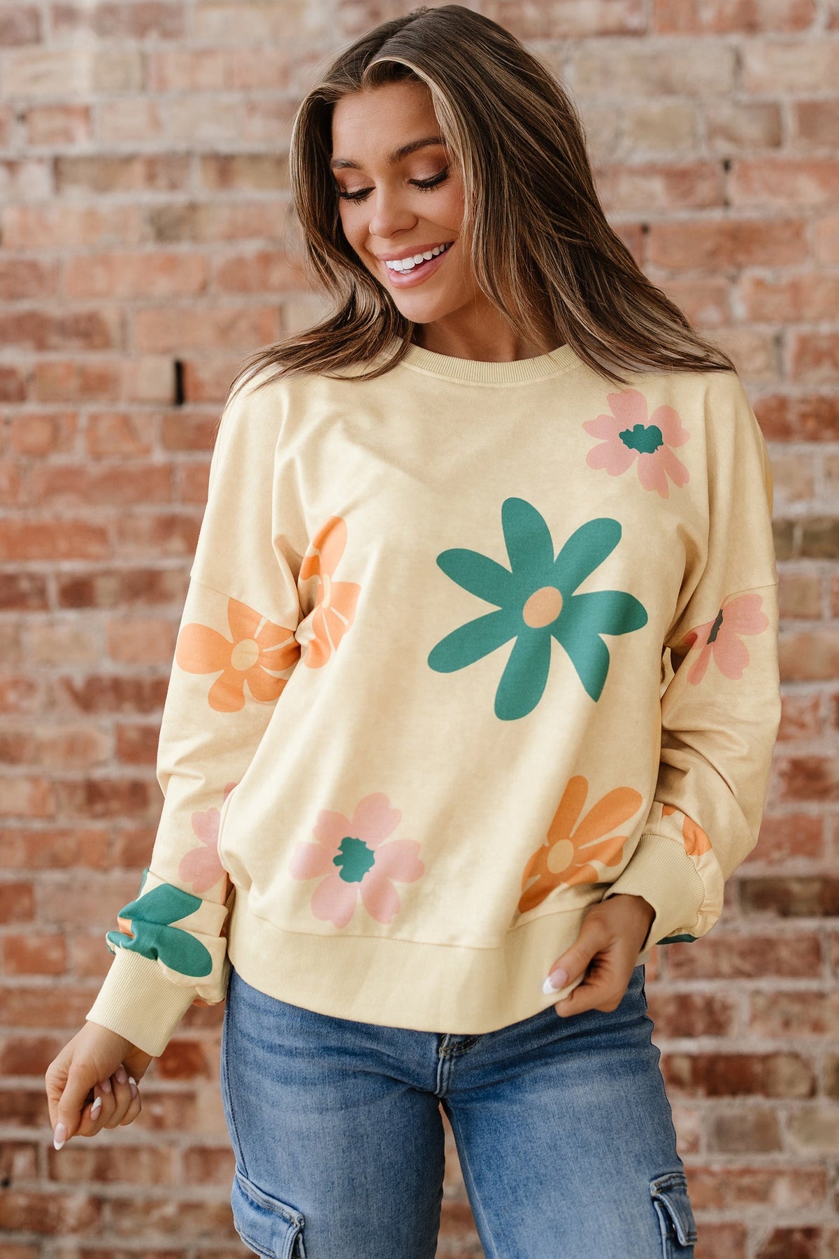 Floral Mineral Wash French Terry Sweatshirt
