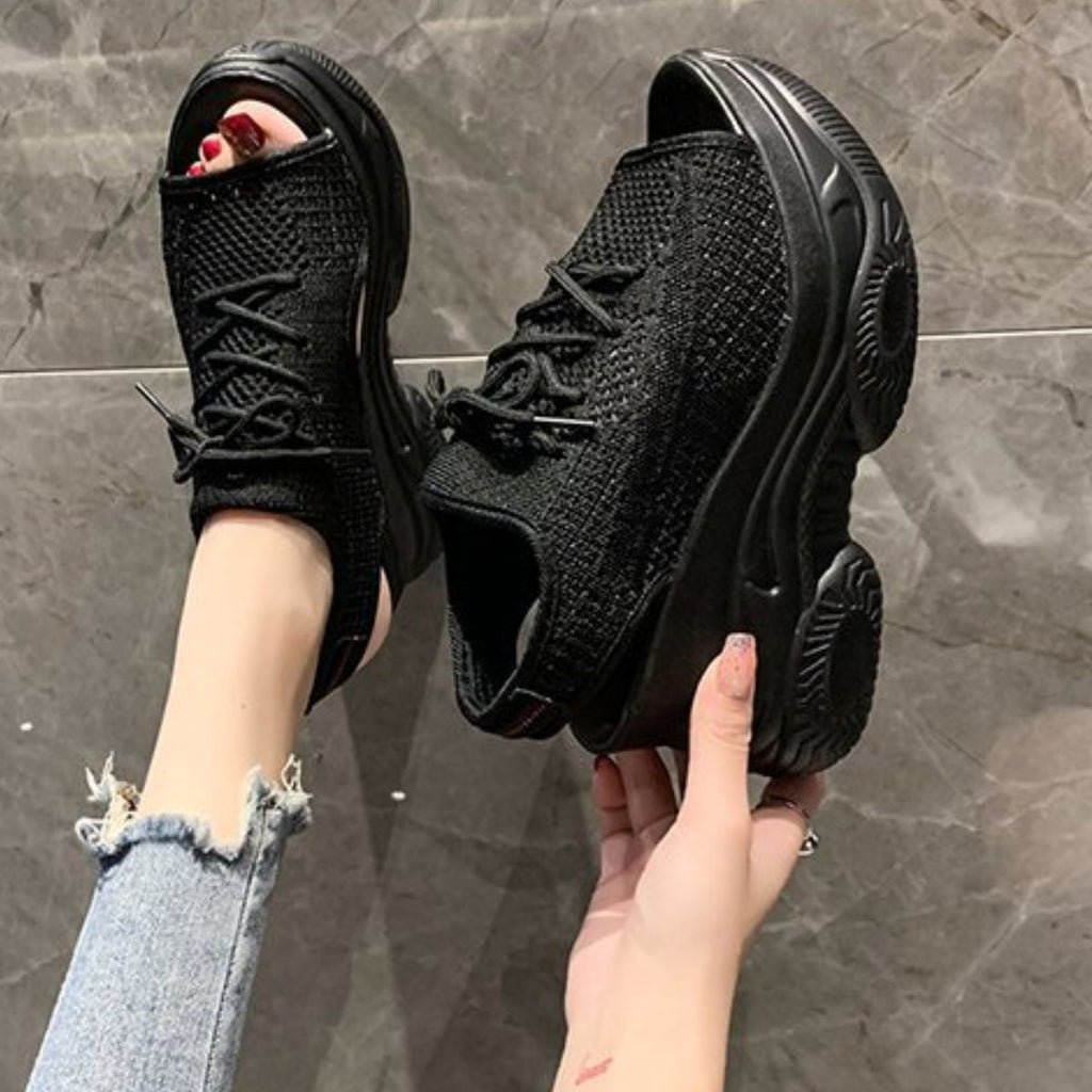 Breathable Mesh Platform Sandals