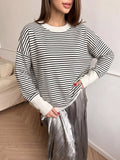 Striped Round Neck Knit Top