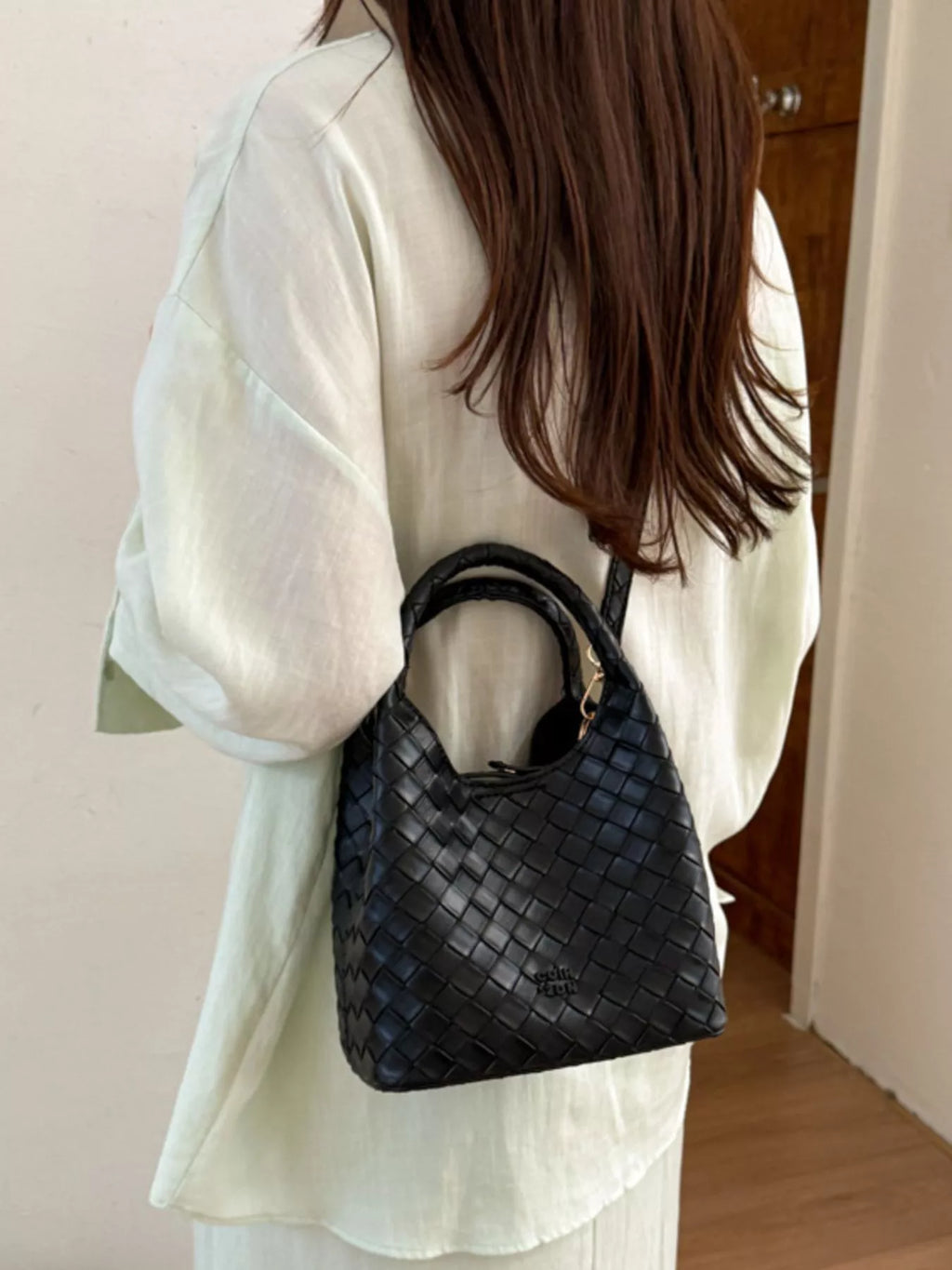 Woven Leather Crossbody Bag