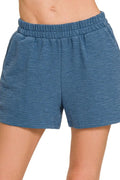 Cotton Slub Shorts with Adjustable Drawstring Waist
